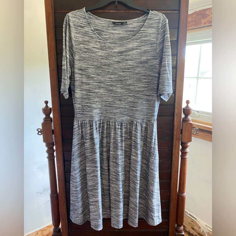 Grey Knit Skater Dress